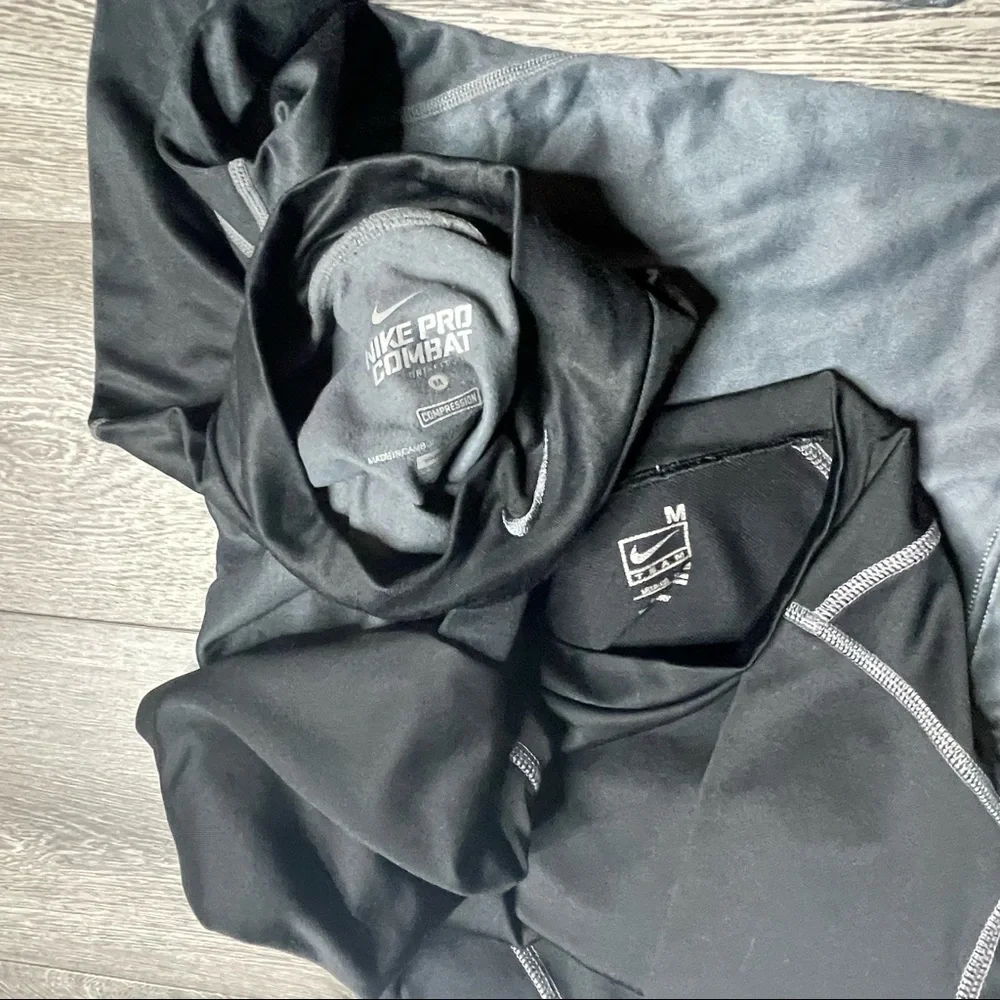 NIKE Boys Medium Shirt Lot Pro Combat, Dri Fit Black